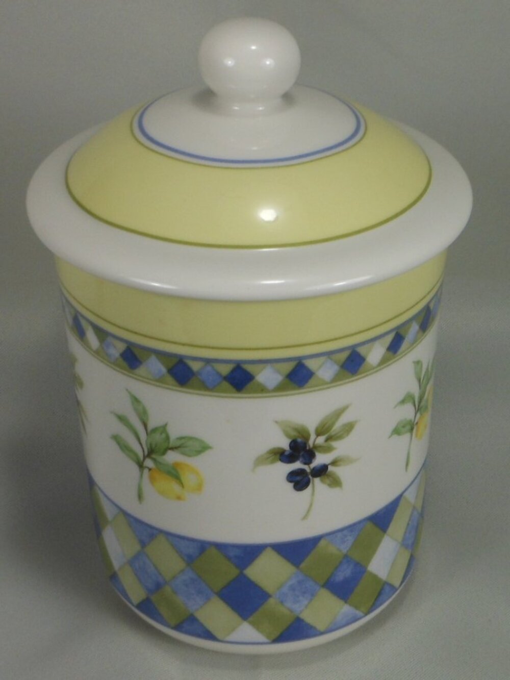colorful Royal Doulton 1999 Carmina TC1277 storage jar with lid